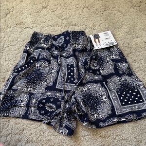 Navy Paisley Women's Shorts